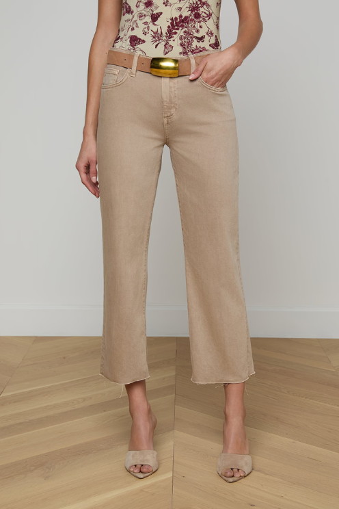 Wanda Cropped Wide-Leg Jean - Biscuit