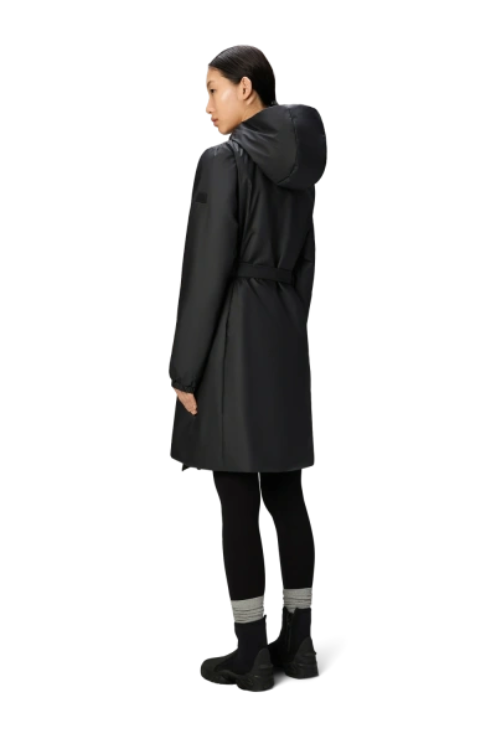 Lohja Long Insulated Curve Jacket in Black