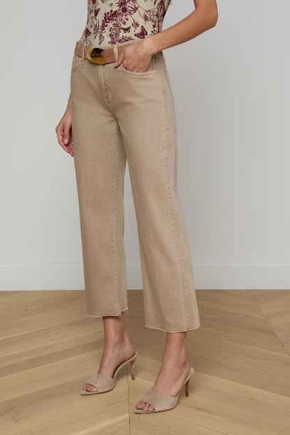 Wanda Cropped Wide-Leg Jean - Biscuit