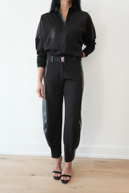 Pleather O-shape Jogger