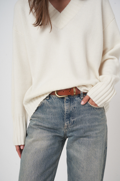 Knitted Pullover in Cream