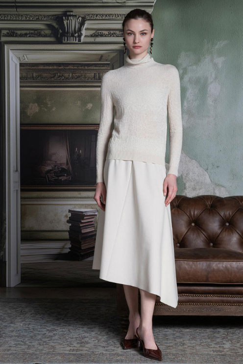 Lace Effect Merino Pullover