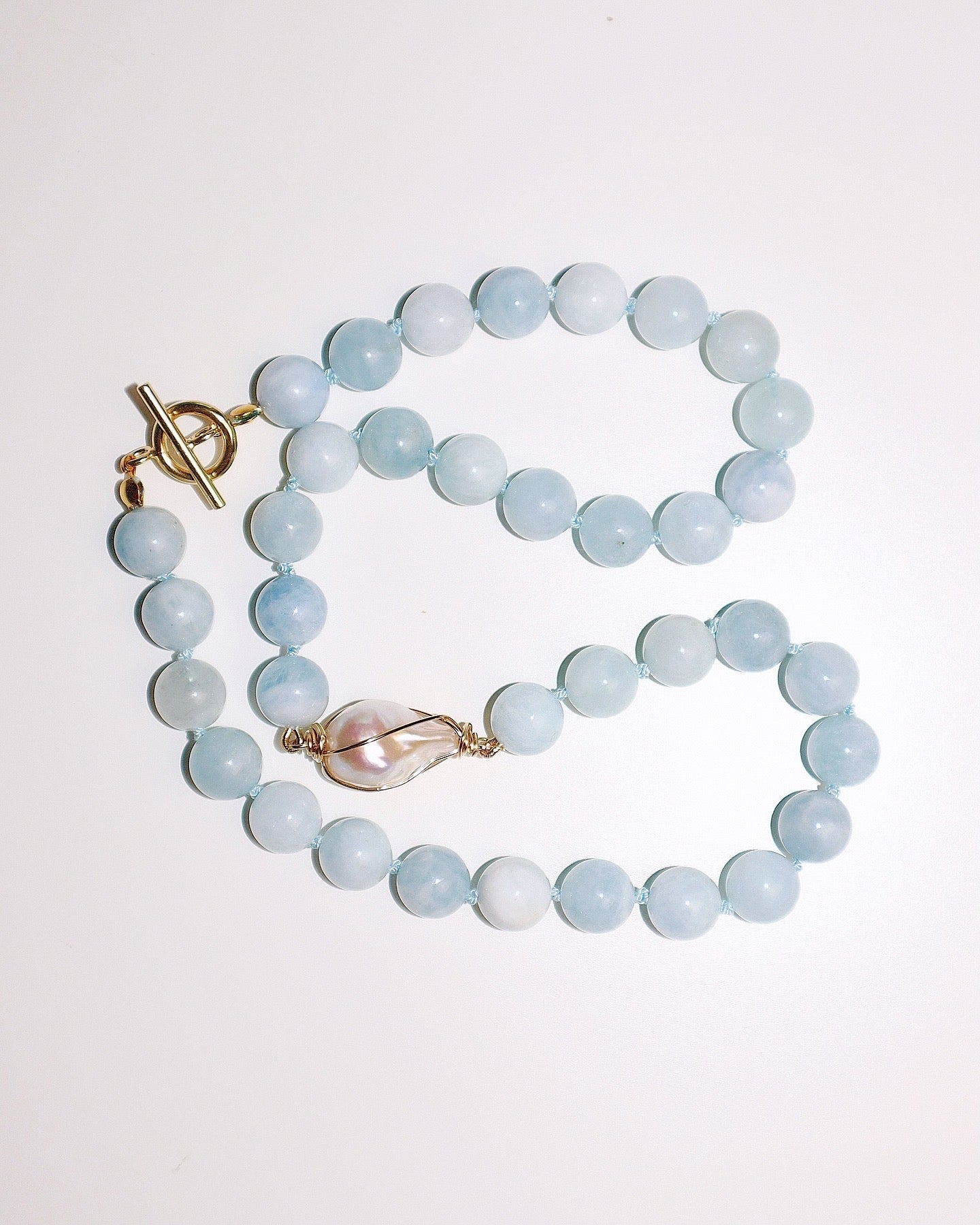 Aquamarine Baroque Collar - Small Beads