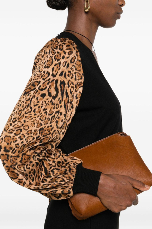 Leopard Puff sleeve Sweater
