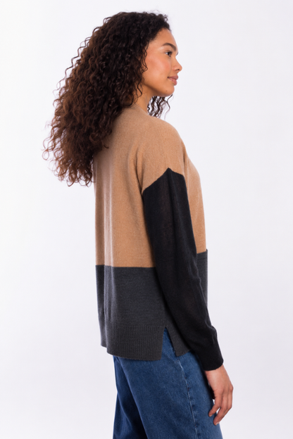 Colourblock V-neck Cardigan