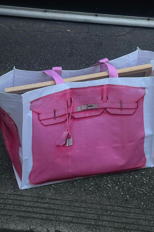 Designer Grocery Tote Pink