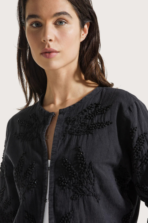 Embroidered Cotton Linen Jacket