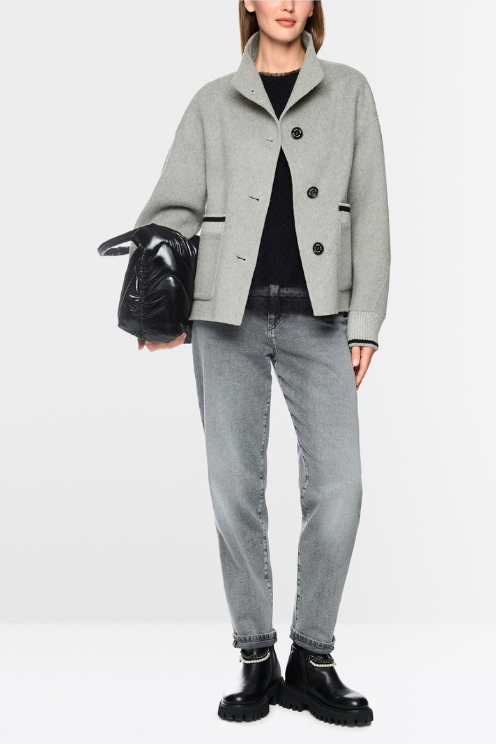 Sporty Jacket with Stand-up Collar