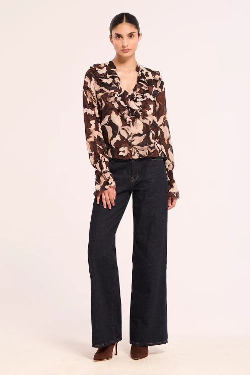Thia Blouse - Chocolate Swirl