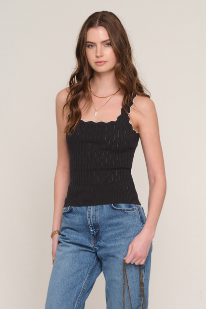 Vianne Scalloped Trim Knit Tank