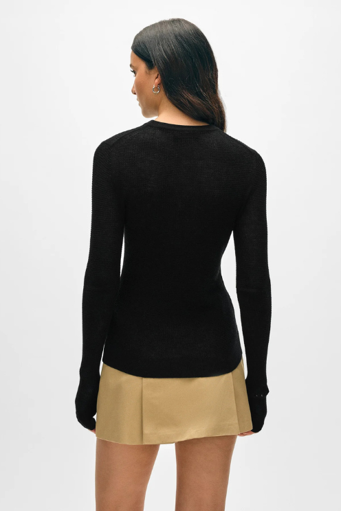 Superfine Cashmere Blend Waffle Crewneck