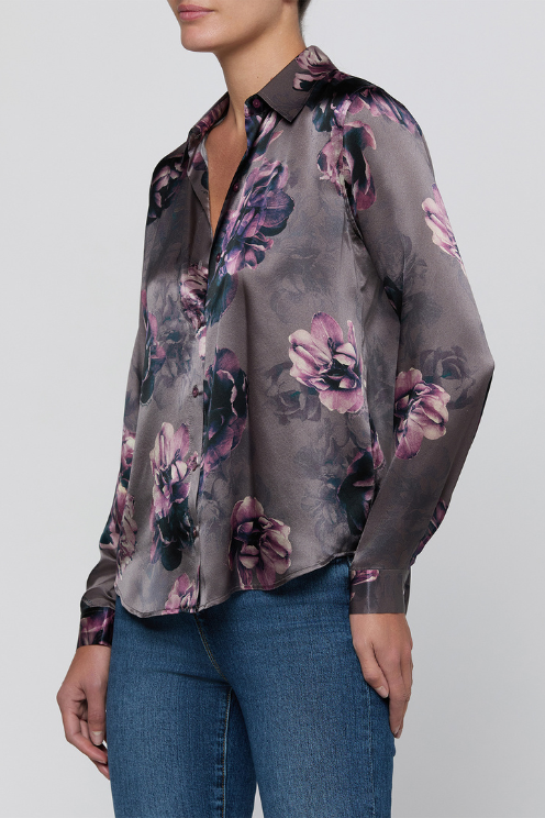 Tyler L/s Blouse - Grape Floral