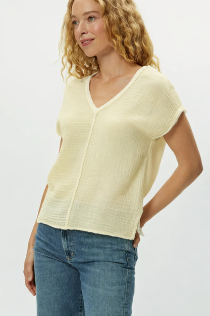 Draya Gauze V-Neck Top