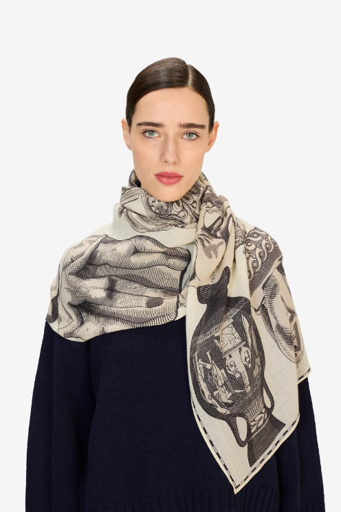 Archives Wool Scarf – White