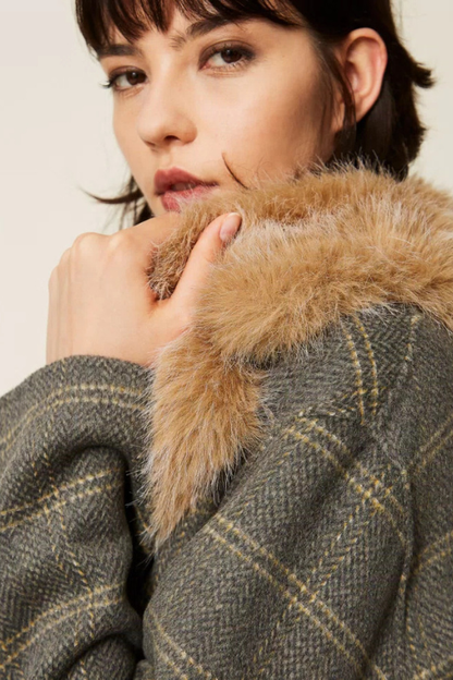 Checkered Double Wool Coat