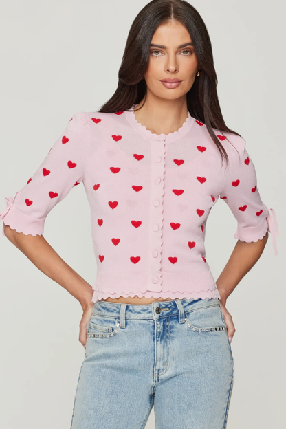 Tess Hearts Intarsia Cardigan