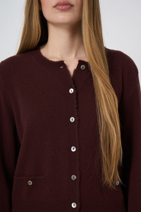Cropped Cashmere Cardigan with Fringes