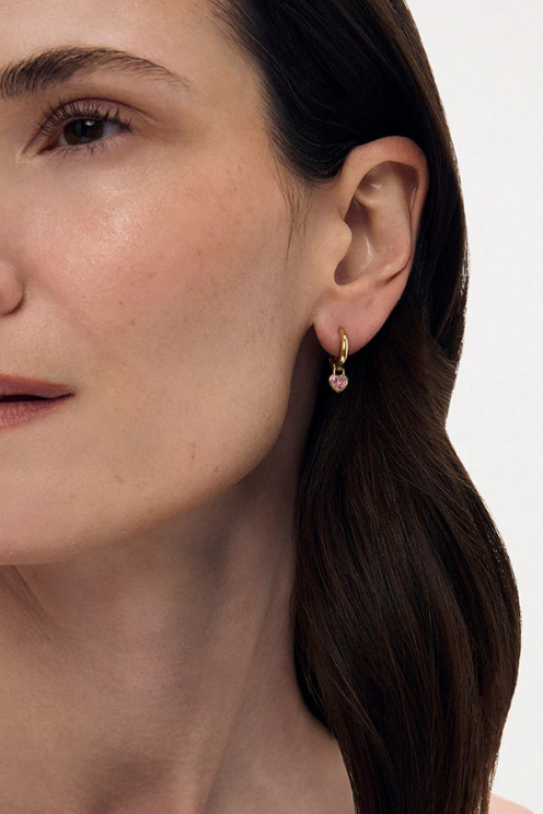 Chérie Heart Huggie Hoops