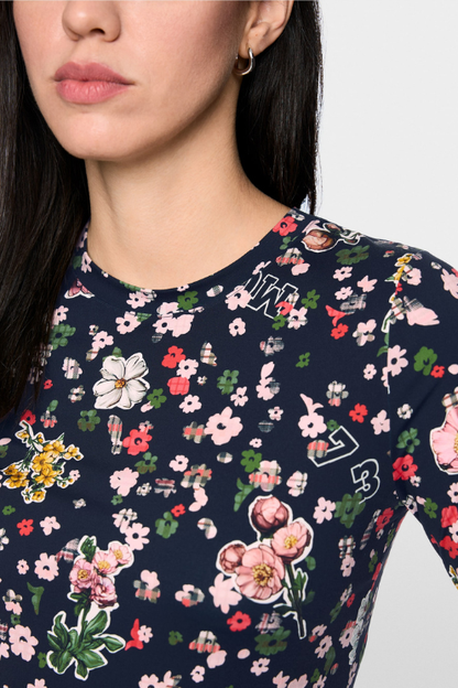 Fitted Floral Modal Long Sleeve Tee