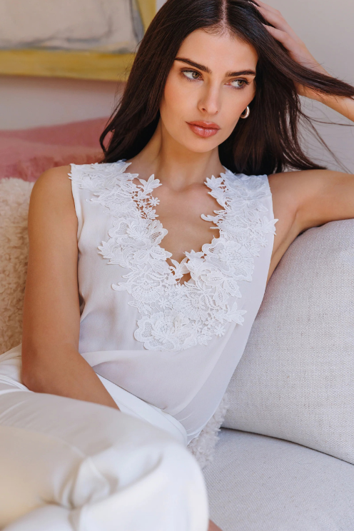 Adiha Lace Combo Blouse