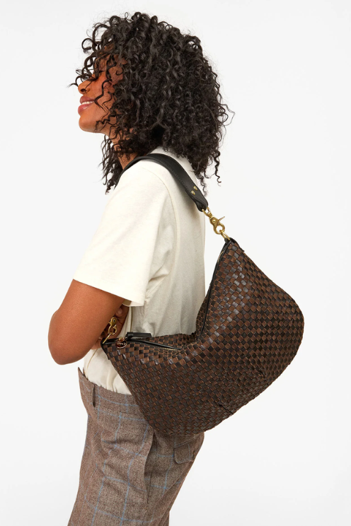 Moyen Messenger - Leather & Suede Woven Checker