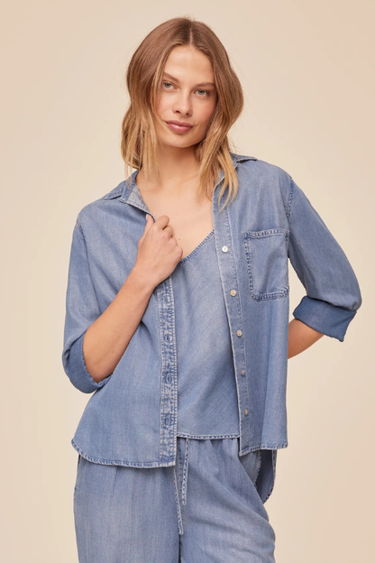 Shirt Tail Button Down - Indigo Harbor Wash