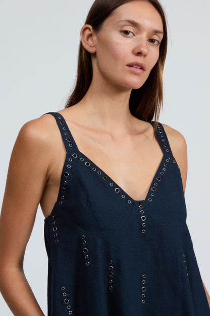 Aubrey Grommet Linen Tank