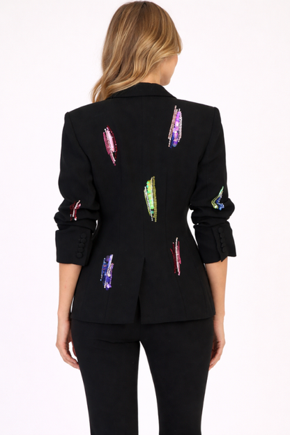 Sequin Whirl Scrunched Cheyenne Blazer