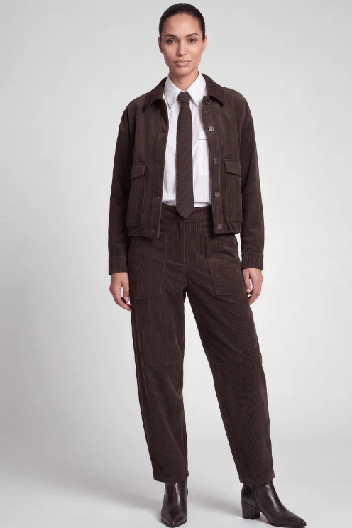 Corduroy Jacket with Balloon Hem