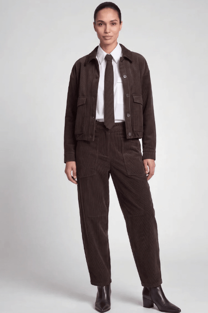 Corduroy Jacket with Balloon Hem