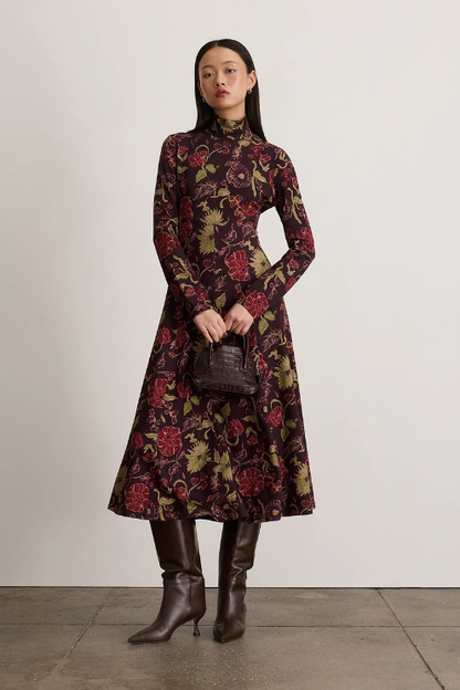 Thea Dress - Dark Fig Floral