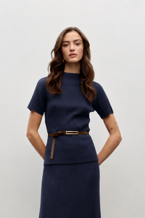 Short Sleeve Ribbed Top
