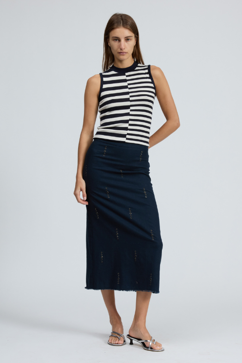 Aubrey Grommet Linen Skirt