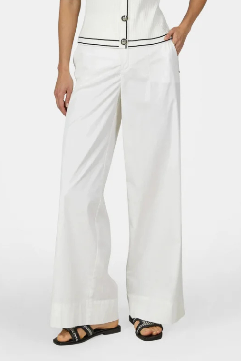 Wide Leg Cotton Trousers