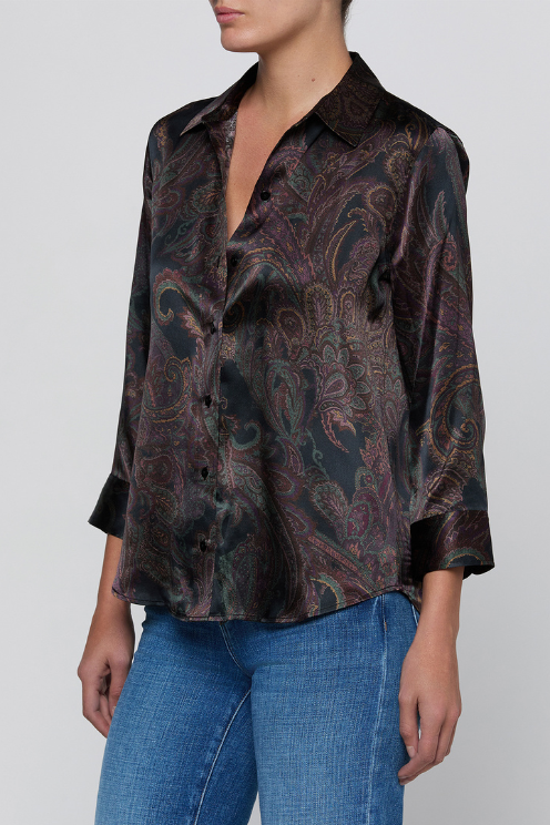 Dani 3/4 Sleeve Blouse - Midnight Paisley
