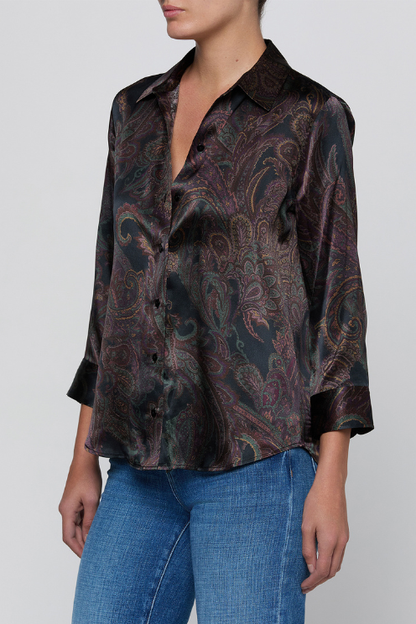 Dani 3/4 Sleeve Blouse - Midnight Paisley