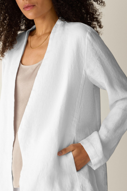 Heavy Organic Linen Angled Jacket