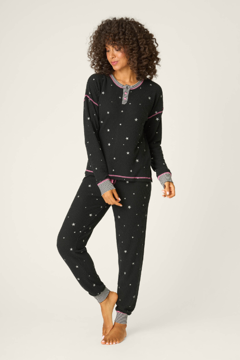 Ski Jammie Classics Starlight Starbright Black PJ Set