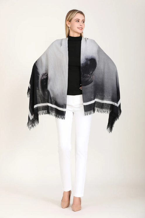 1002 Dark Horse Silk Modal Scarf