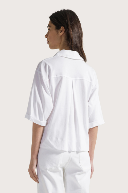 3/4 Sleeve Jersey Poplin Shirt