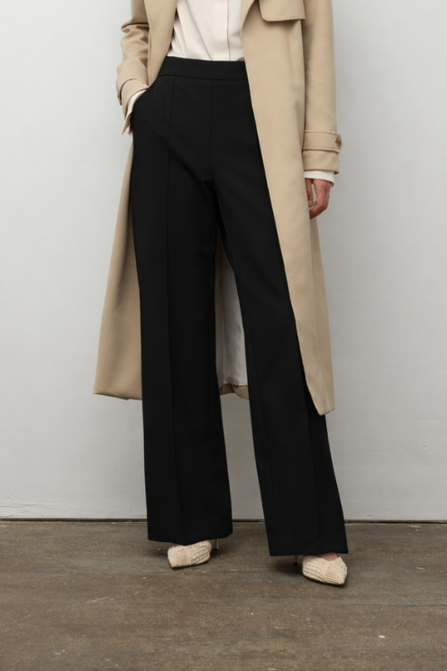 Pintuck Wide Leg Pant