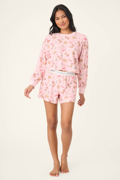 Boyfriend Boxer Western Holiday Print Shorts Set