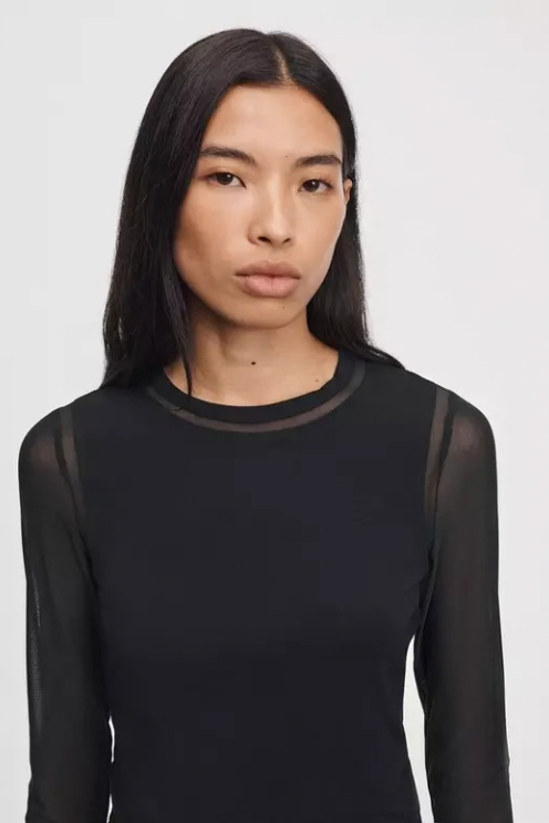 Luca Shadow Mesh Sleeve Top