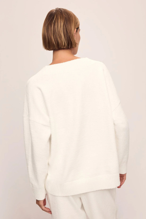 Recycled Boucle Boyfriend Oversized V-Neck Sweater
