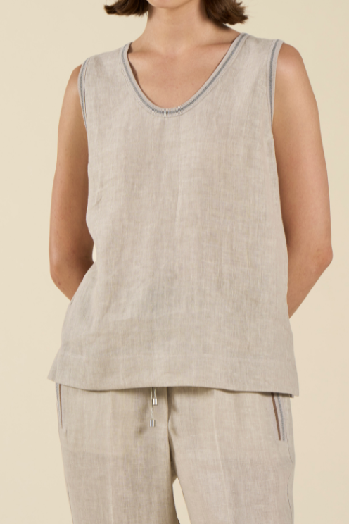 Tan Linen Tank