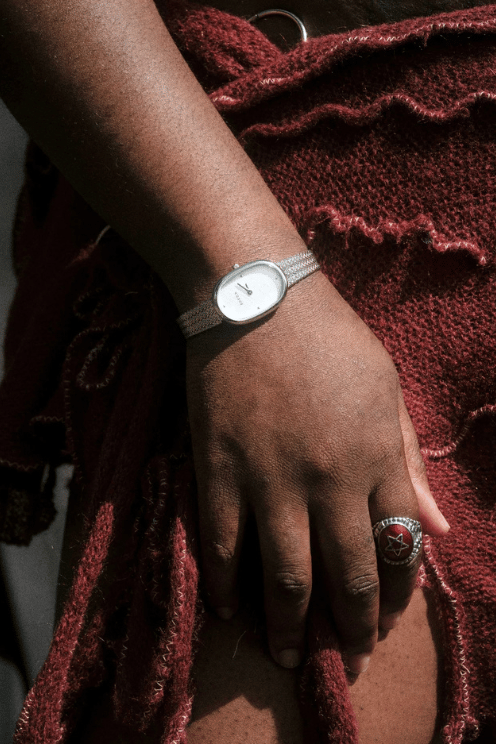 Jane Tethered Watch - Silver/Pearl