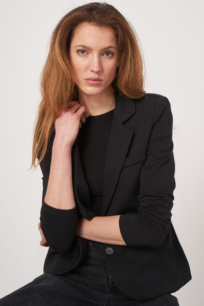 Modal-Cotton French Terry Sweatshirt Blazer