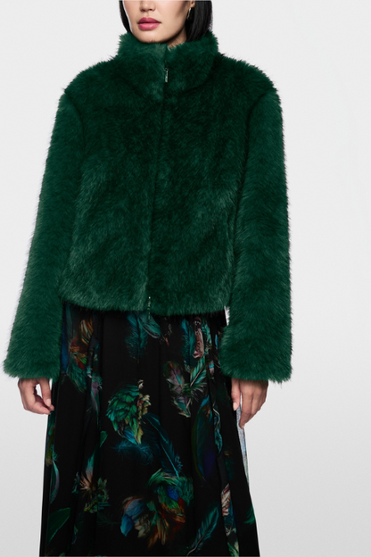Dark Jade Faux Fur Jacket