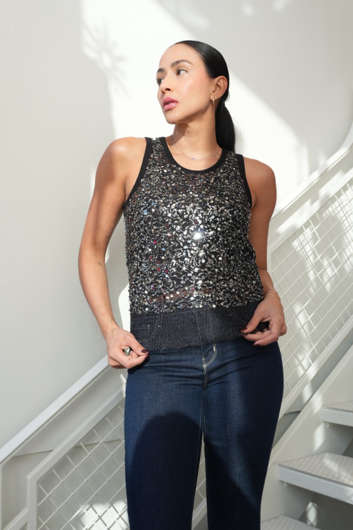 Sequin Knit Tank