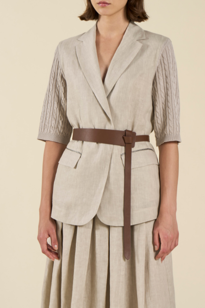Linen Knit Sleeve Blazer